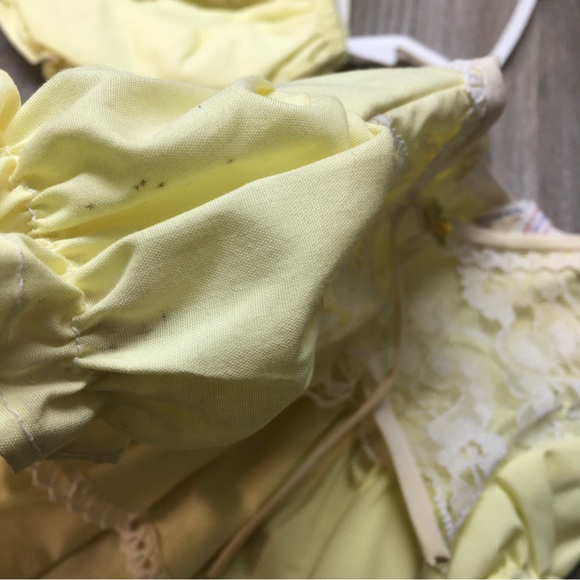 CATTON CANDY Baby Yellow Lace Dress Training Pants CATTON BROS 0-6 Month VTG - Picture 5 of 12